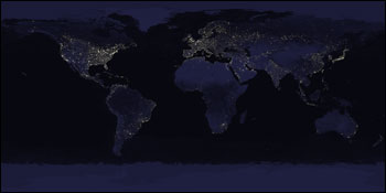 Land, Oceans, Sea Ice, City Lights