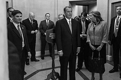 Speaker John Boehner waits with his wife Debbie before the start of the Inaugural Luncheon at the U.S. Capitol. January 21, 2013.  (Official Photo by Bryant Avondoglio)

--
This official Speaker of the House photograph is being made available only for publication by news organizations and/or for personal use printing by the subject(s) of the photograph. The photograph may not be manipulated in any way and may not be used in commercial or political materials, advertisements, emails, products, promotions that in any way suggests approval or endorsement of the Speaker of the House or any Member of Congress.