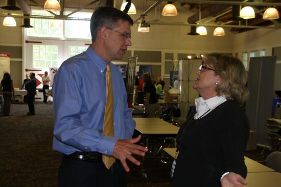 Rep. Paulsen talks with employers and potential employees during his third annual jobs fair