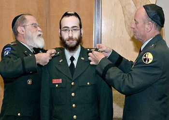 Picture of Jewish Soldiers Receiving Promotion