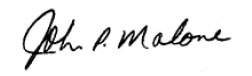 Signature of John P. Malone