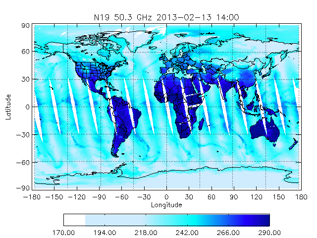 NOAA-19 AMSU-A Channel 3 image