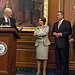 Speaker John Boehner joins Leader Nancy Pelosi and Rep. George Miller (at right) at an event honoring John Lawrence (at podium), Leader Pelosi's chief of staff. February 13, 2013. (Official Photo by Bryant Avondoglio)

--
This official Speaker of the House photograph is being made available only for publication by news organizations and/or for personal use printing by the subject(s) of the photograph. The photograph may not be manipulated in any way and may not be used in commercial or political materials, advertisements, emails, products, promotions that in any way suggests approval or endorsement of the Speaker of the House or any Member of Congress.