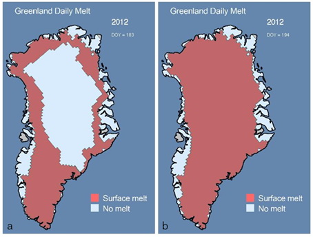 Surface melt extent on the Greenland Ice Sheet