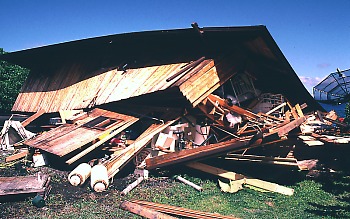 House destroyed by earthquake