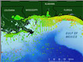 southern continental margin, showing sediment grain size from Louisiana to Florida, using the extracted and parsed data sets in the Gulf of Mexico and Caribbean data series