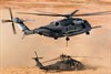 AL ANBAR PROVINCE, Iraq (October 1, 2006) - U.S. Marines with the Helicopter Support Team prepare to hook an immobilized UH-60 Blackhawk to the CH-53E Super Stallion hovering over them in the Al Anbar Province of Iraq, Sept. 27, 2006. The Blackhawk was disabled earlier in the week upon landing during a routine training mission. Photo by Cpl. James B. Hoke, U.S. Marine Corps.