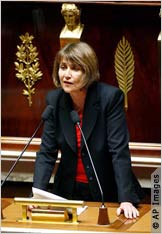 French Culture Minister Christine Albanel testifies in the French National Assembly in May about a bill outlawing Internet piracy.