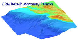 Coastal Relief Model detail of Monterey Bay.