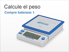 Calcule el peso. Compre balanzas. Imagen de la balanza para correo con la marca de USPS