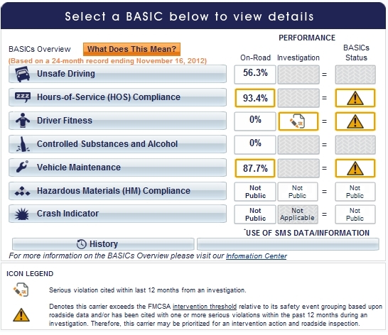 Screenshot of the BASIC overview panel