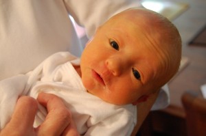 close-up picture of a newborn baby's face