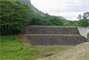 View of the approach channel and spillway inlet. 