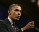 President Barack Obama gestures as he speaks at the House Democratic Issues Conference in Lansdowne, Va., Thursday, Feb. 7, 2013. (AP Photo/Charles Dharapak)