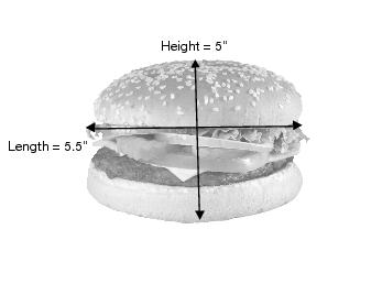 This graphic show how to measure length and height on odd shaped pieces of Customized MarketMail as described in the text.