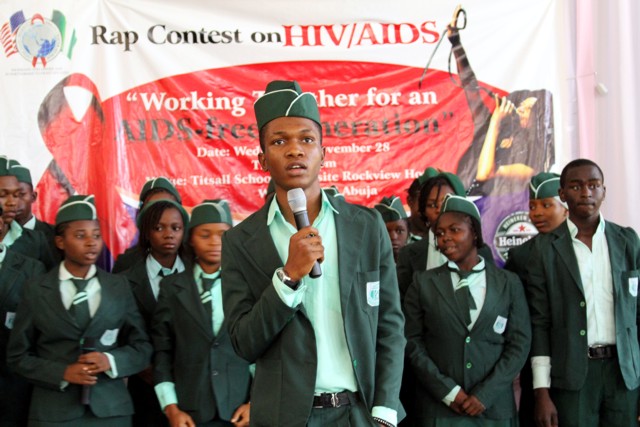 Winners of 2012 Rap Contest on HIV/AIDS Government Secondary School Gwarimpa, Abuja._Embassy Photo by Idika Onyukwu