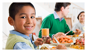 Boy eating a healthy meal