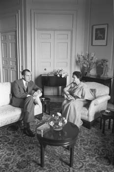 President Nixon meets with Indian Prime Minister Indira Gandhi, in New Dehli.