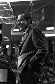 President Nixon addresses a political gathering at Albuquerque, NM.