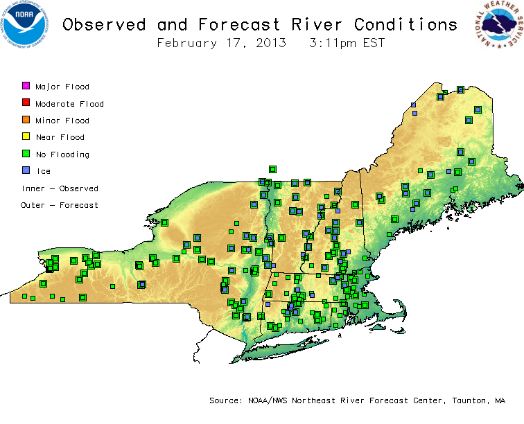 Forecast and Observed river conditions