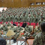 Afghan National Army trainees recite an army creed before a graduation ceremony at Kabul Military Training Center, Jan. 3. International Security Assistance Force Deputy Commander British Army Lt. Gen. Nick Carter attended the Battle Staff and Literacy course graduation ceremony as a guest of honor. (Photo by U.S. Army Staff Sgt. Christopher Harper)