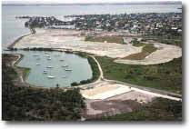 aerial photo of coastal urban development