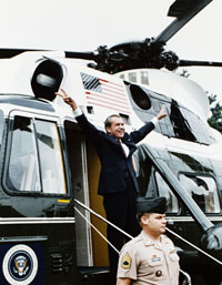 President Nixon leaving the White House