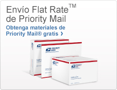 Envío Flat Rate® (tarifa fija) para Priority Mail. Obtenga materiales de Priority Mail® gratis. Imagen de cajas y sobres para Priority Mail.