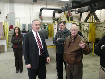 Congressman Tim Murphy meets with local leaders of Ironworkers Local 3 in Pittsburgh along with several apprentices to tour their training center. 