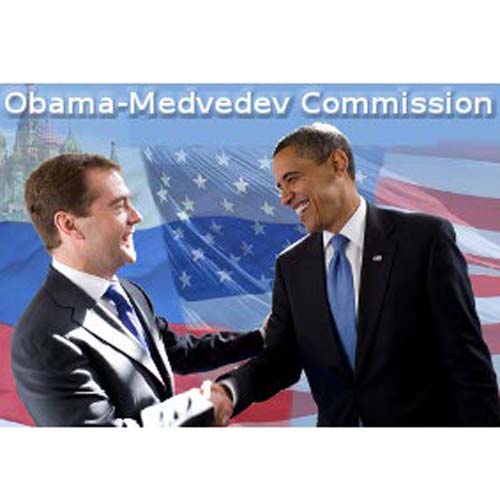 Two men shaking hands. State Dept. Collage