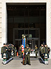 Customs and Border Protection honor guard members stand ready at a memorial service honoring fallen agents and officers of CBP.