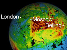 NASA's AIRS Instrument Sees Spread of Wildfire Pollution