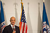 DHS Secretary Michael Chertoff speaks at a Town Hall Meeting with employees to discuss operational developments since 9/11 in Washington D.C.