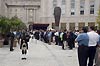 Conclusion of the 9/11 remembrance ceremony held at the Woodrow Wilson Plaza in DC.