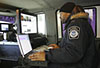 U.S. Customs and Border Protection use a variety of tools to check all trucks entering Ford Field in Detroit, MI.