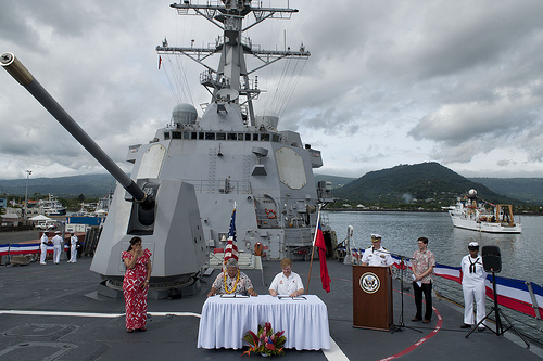 Shiprider signing aboard the USS Chafee.