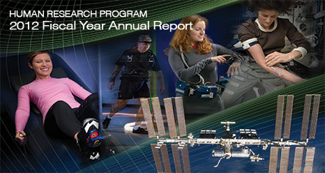 2012 Human Research Program Annual Report Cover Art Featuring Research Elements and the International Space Station
