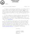 Commanders’ Welcome Letter