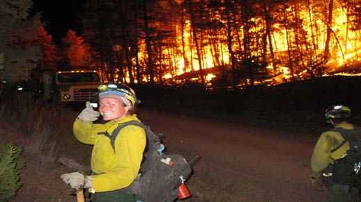 Hotshot and a large fire.