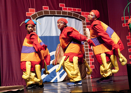 Three Fort Washington area  students perform the song "Bugs Rock" from the musical "The Secret Garden" presented at Harmony Hall Regional Center. (Photo Credit: Maryland-National Capital Park & Planning Commission Department of Parks and Recreation, Prince George's County)