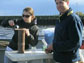 researchers on a boat