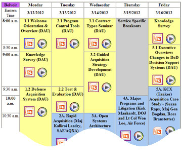 Log in and click on this image to view the hyperlinked agenda table