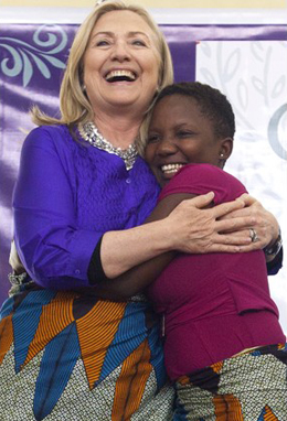 Secretary of State, Hillary Clinton speaking at Camp GLOW in Malawi, August 5, 2012. 