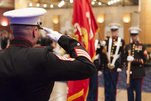 The Marine salute.