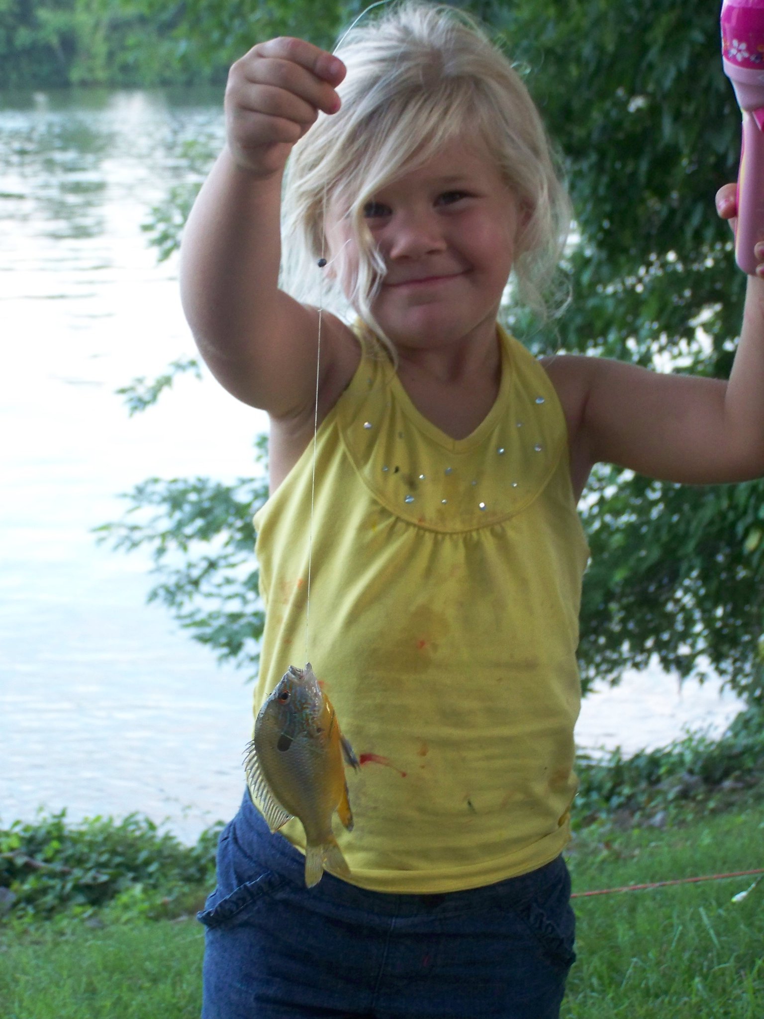 Youth fisherman caught a blue gill at Cheatham Lake