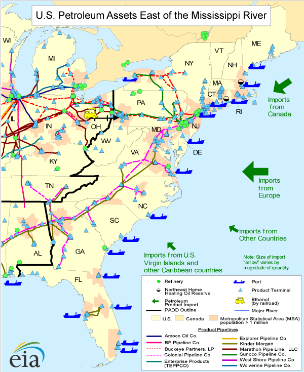 Image map of East of Mississippi River, as described in the article text.