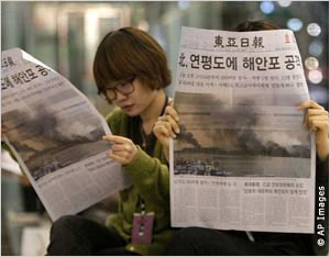 South Koreans read special news editions on the attack on Yeonpyeong. The White House described North Korea's actions as 