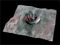Cornelia crater on asteroid Vesta