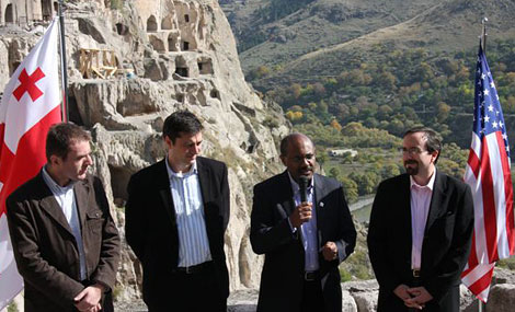 From Left to Right: Georgian Minister of Finance Kakha Baindurashvili, MCG CEO George Abdushelishvili, MCC CEO Daniel W. Yohannes, US Ambassador to Georgia John Bass