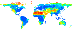 Modeled Coefficient of Variation of Net Primary Productivity - One Degree Resolution